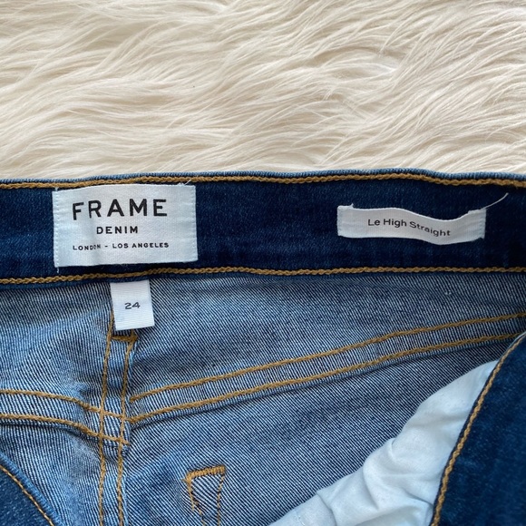 Frame Denim Straight Leg Step Hem High Rise Jeans - Picture 11 of 12